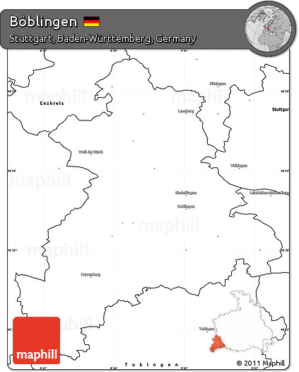 Blank Simple Map of Böblingen