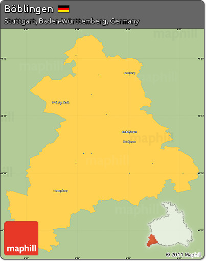 Savanna Style Simple Map of Böblingen, single color outside