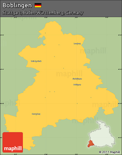 Savanna Style Simple Map of Böblingen, single color outside