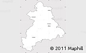 Silver Style Simple Map of Böblingen, cropped outside