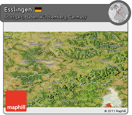 Satellite 3D Map of Esslingen