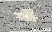 Shaded Relief 3D Map of Esslingen, darken, semi-desaturated