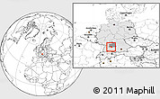 Blank Location Map of Esslingen, highlighted country, highlighted parent region, within the entire country