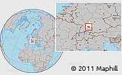 Gray Location Map of Esslingen, highlighted parent region
