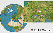 Satellite Location Map of Esslingen, highlighted parent region