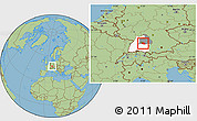 Savanna Style Location Map of Esslingen, highlighted parent region, highlighted grandparent region