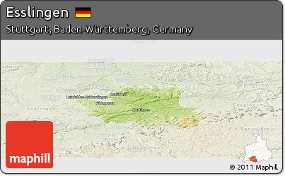 Physical Panoramic Map of Esslingen, lighten