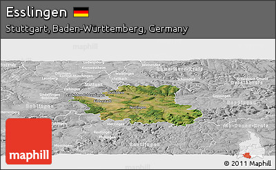 Satellite Panoramic Map of Esslingen, lighten, desaturated
