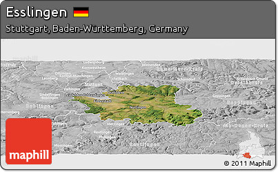 Satellite Panoramic Map of Esslingen, lighten, desaturated