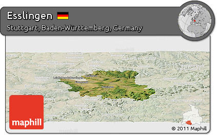 Satellite Panoramic Map of Esslingen, lighten
