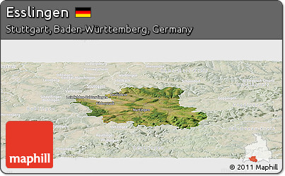 Satellite Panoramic Map of Esslingen, lighten