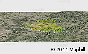 Satellite Panoramic Map of Esslingen, semi-desaturated