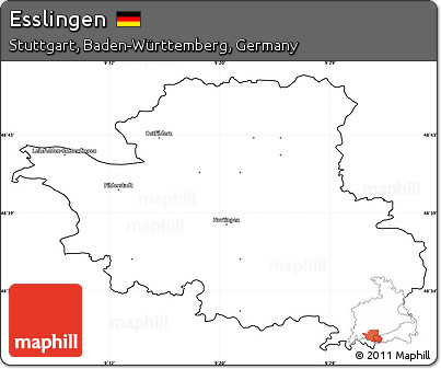 Blank Simple Map of Esslingen, cropped outside