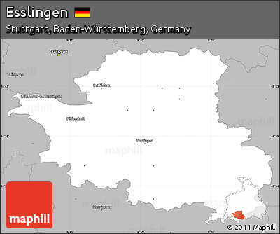 Gray Simple Map of Esslingen