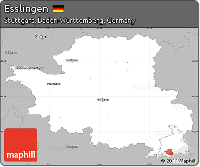 Gray Simple Map of Esslingen