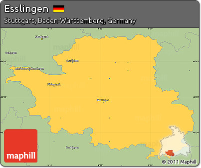 Savanna Style Simple Map of Esslingen