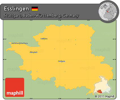 Savanna Style Simple Map of Esslingen, single color outside