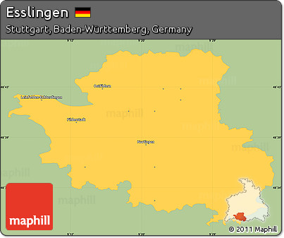 Savanna Style Simple Map of Esslingen, single color outside