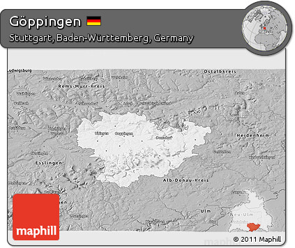 Gray 3D Map of Göppingen