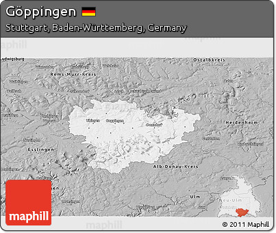 Gray 3D Map of Göppingen