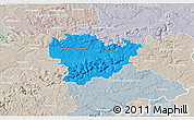 Political 3D Map of Göppingen, lighten, semi-desaturated