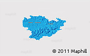 Political 3D Map of Göppingen, single color outside