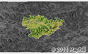 Satellite 3D Map of Göppingen, darken, desaturated