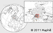 Blank Location Map of Göppingen, highlighted country, highlighted grandparent region, within the entire country