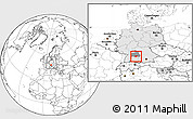 Blank Location Map of Göppingen, highlighted country, highlighted parent region, within the entire country