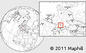 Blank Location Map of Göppingen, highlighted parent region, within the entire country