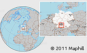 Gray Location Map of Göppingen, highlighted country, highlighted parent region, within the entire country