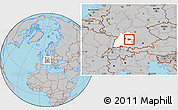 Gray Location Map of Göppingen, highlighted grandparent region