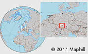 Gray Location Map of Göppingen, highlighted parent region, within the entire country