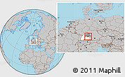 Gray Location Map of Göppingen, highlighted parent region, highlighted grandparent region, within the entire country