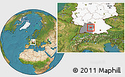 Satellite Location Map of Göppingen, highlighted country, highlighted grandparent region