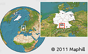 Satellite Location Map of Göppingen, highlighted country, highlighted parent region, within the entire country