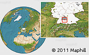 Satellite Location Map of Göppingen, highlighted country, highlighted parent region