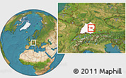 Satellite Location Map of Göppingen, highlighted grandparent region