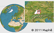 Satellite Location Map of Göppingen, highlighted parent region, highlighted grandparent region