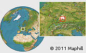 Satellite Location Map of Göppingen, highlighted parent region