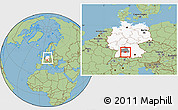Savanna Style Location Map of Göppingen, highlighted country, highlighted parent region, within the entire country