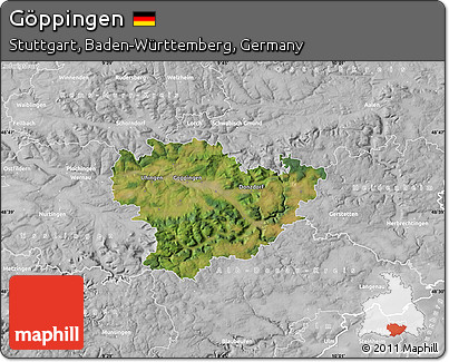 Satellite Map of Göppingen, lighten, desaturated
