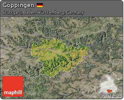 Satellite Map of Göppingen, semi-desaturated