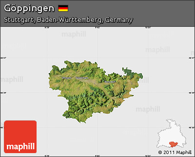 Satellite Map of Göppingen, single color outside