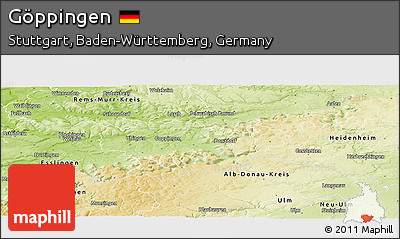 Physical Panoramic Map of Göppingen