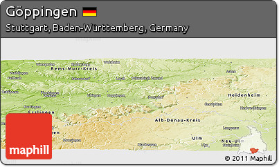 Physical Panoramic Map of Göppingen