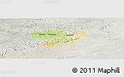 Physical Panoramic Map of Göppingen, lighten, semi-desaturated