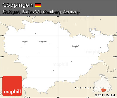 Classic Style Simple Map of Göppingen