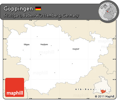 Classic Style Simple Map of Göppingen