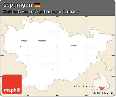 Classic Style Simple Map of Göppingen